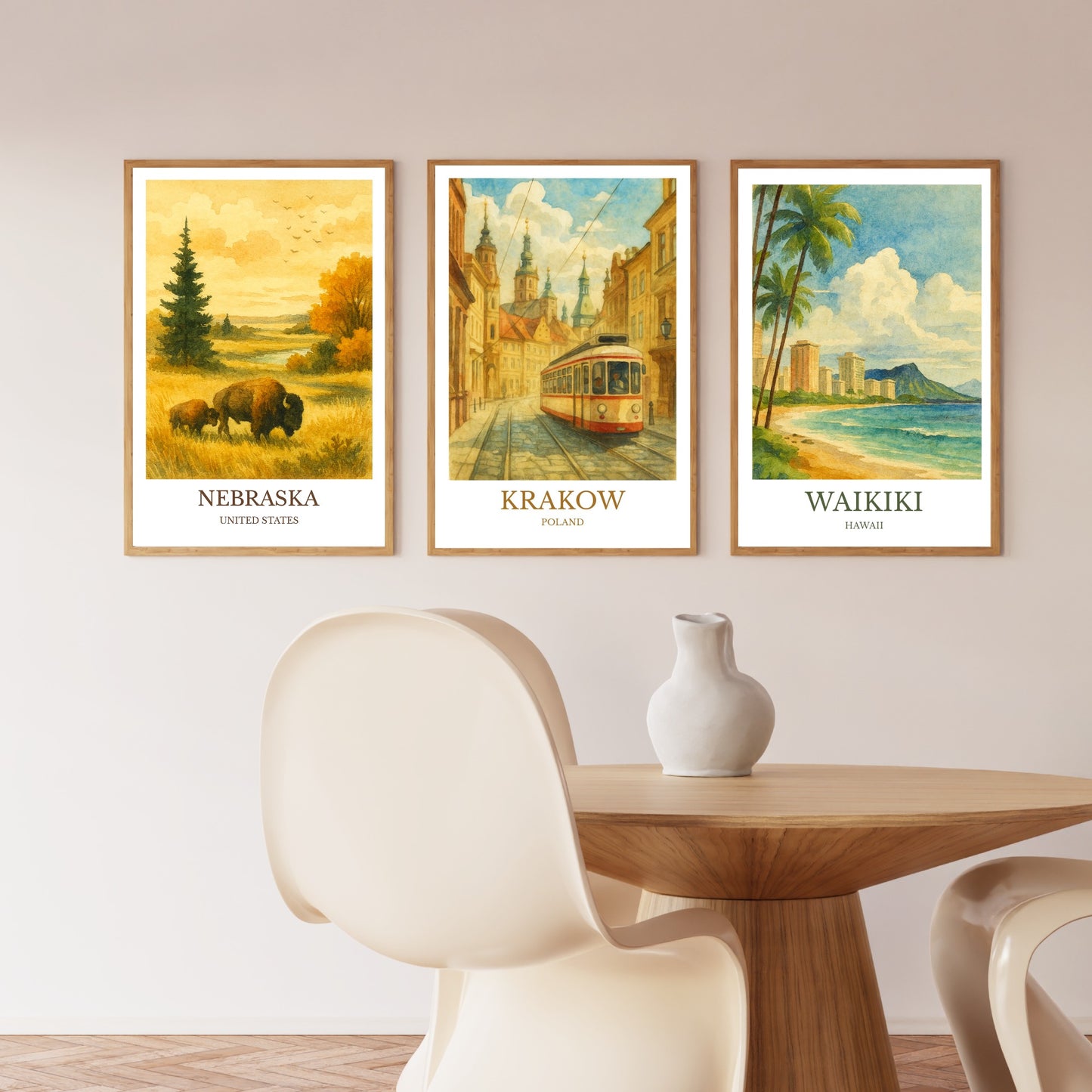 Kraków, Watercolor design poster, Poland Print, Kraków Wall Art