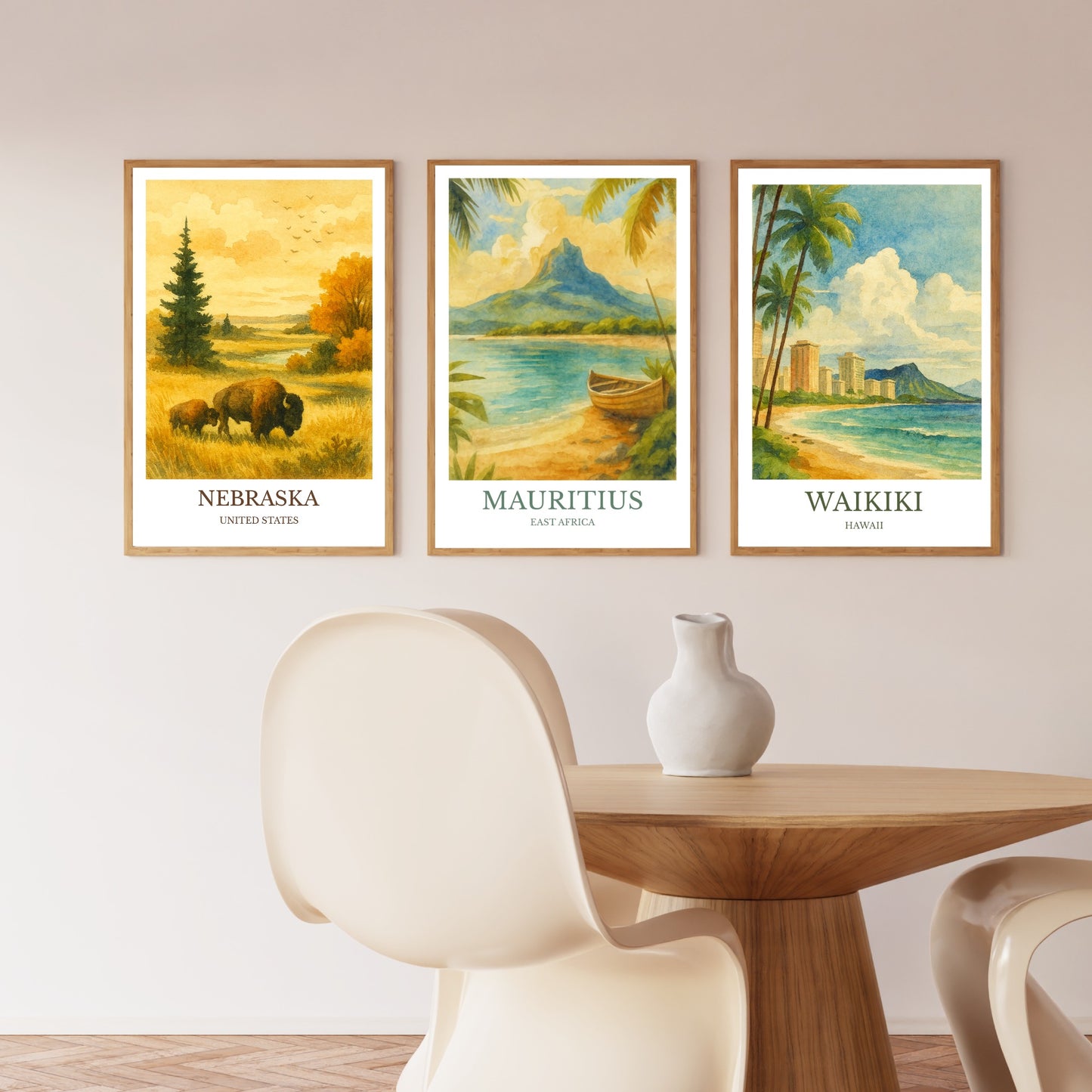 Mauritius, Watercolor design poster, East Africa Print, Mauritius Wall Art