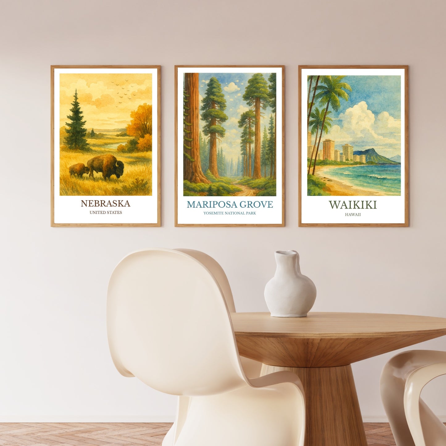 Mariposa Grove, Watercolor design poster, California Print, Mariposa Grove Wall Art