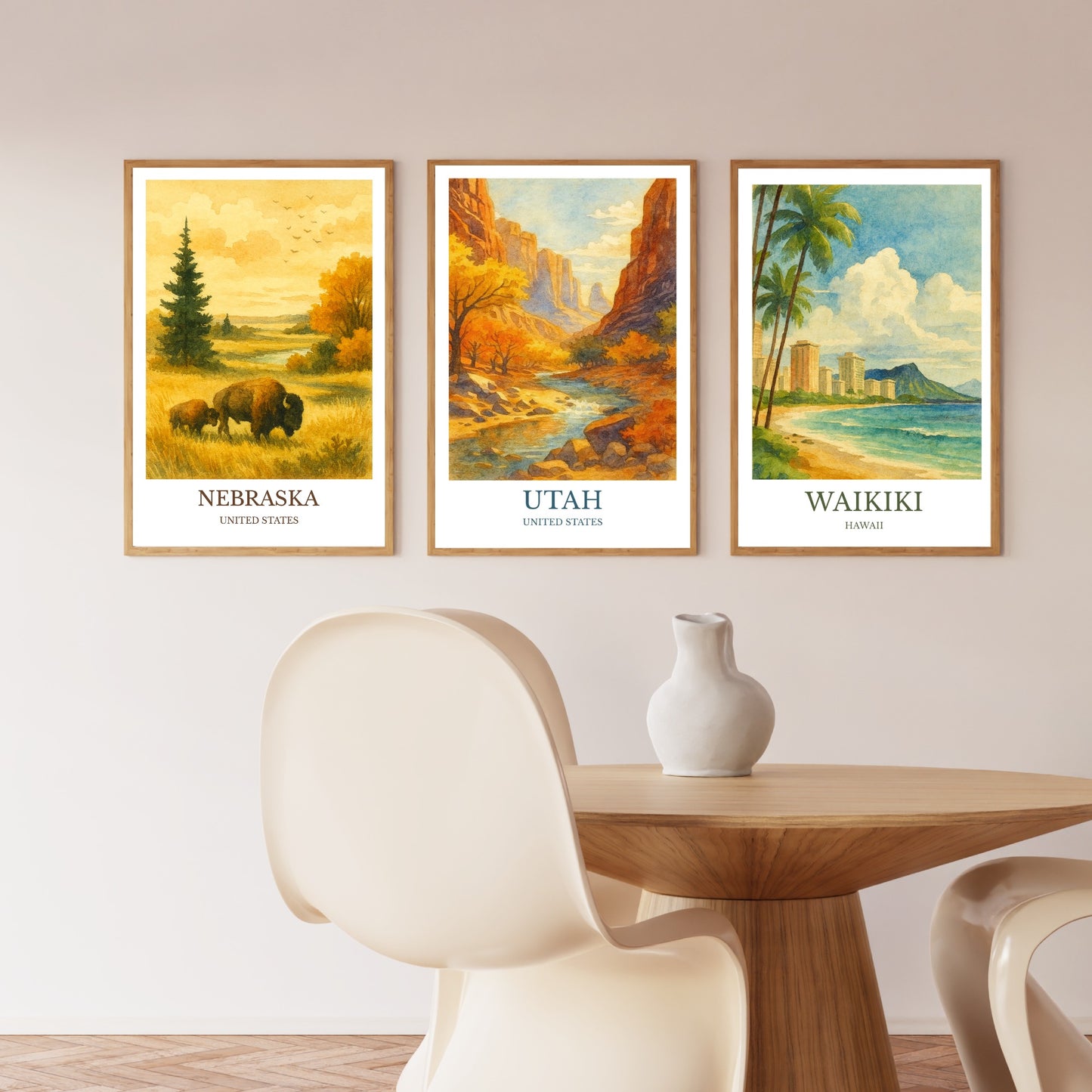 Utah, Watercolor design poster, United States Print, Utah Wall Art
