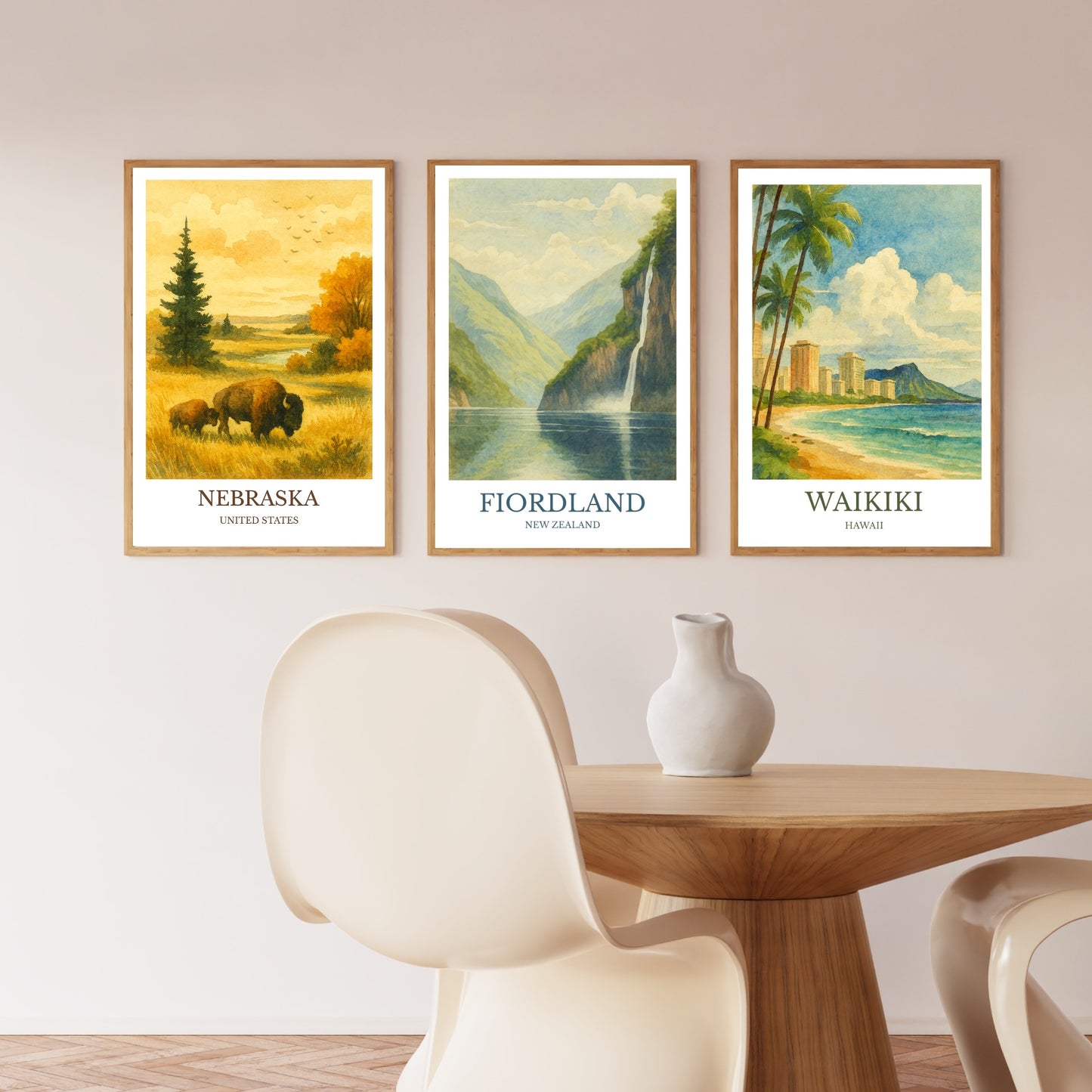 Fiordland, Watercolor design poster, New Zealand Print, Fiordland Wall Art