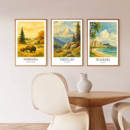 Triglav, Watercolor design poster, Slovenia Print, Triglav Wall Art