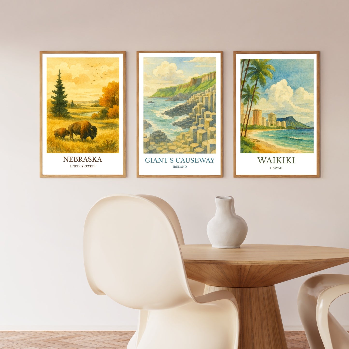 Giant’s Causeway, Watercolor design poster, Ireland Print, Giant’s Causeway Wall Art