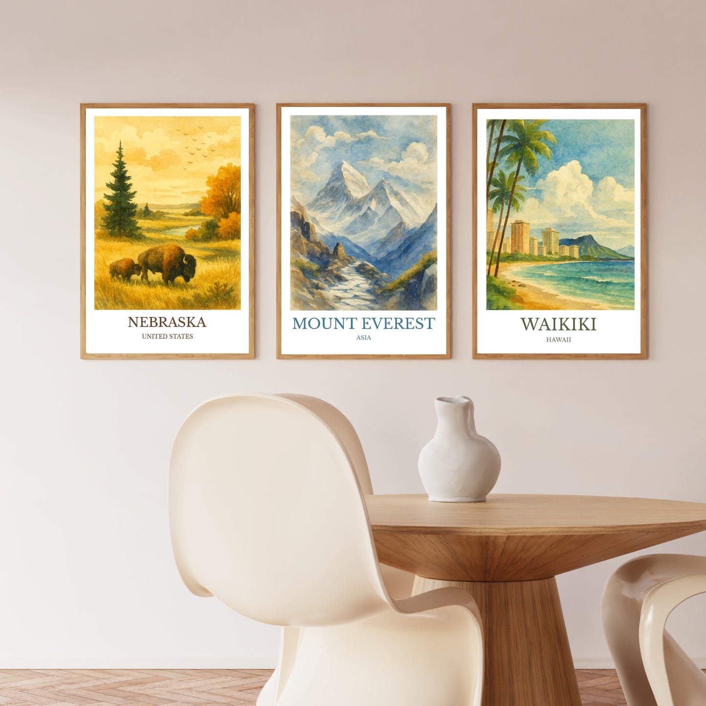 Mount Everest, Watercolor design poster, Asia Print, Mount Everest Wall Art