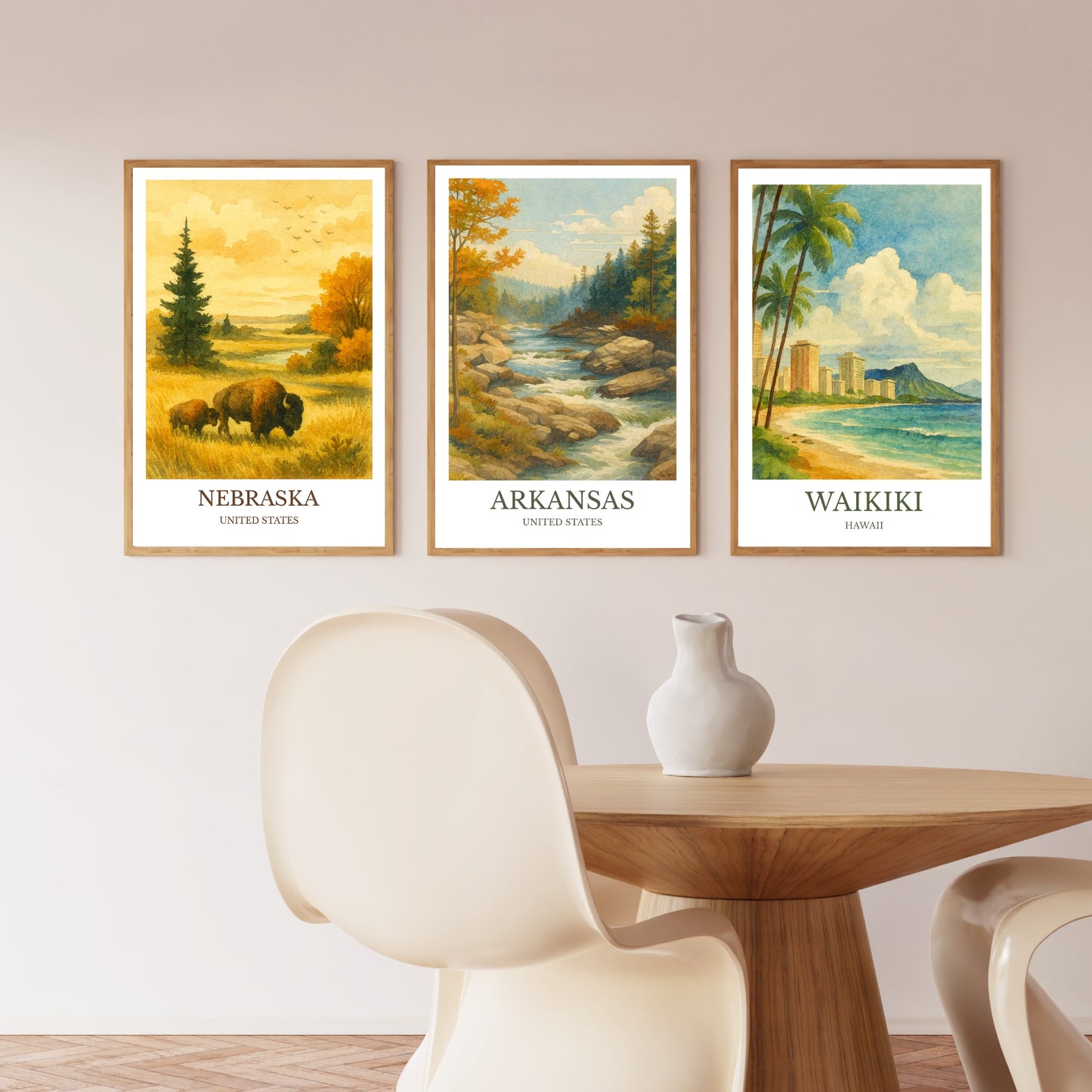 Arkansas, Watercolor design poster, United States Print, Arkansas River Wall Art