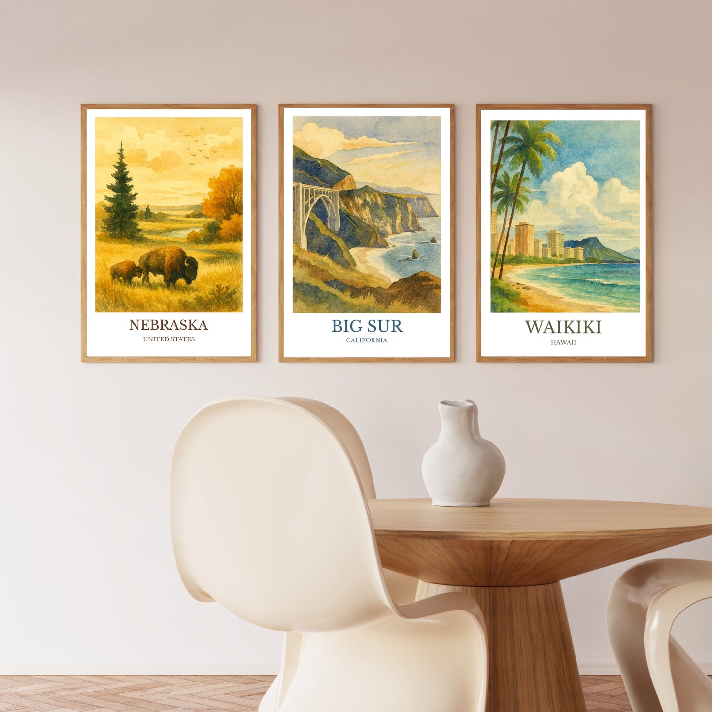 Big Sur, Watercolor design poster, California Print, Big Sur Wall Art