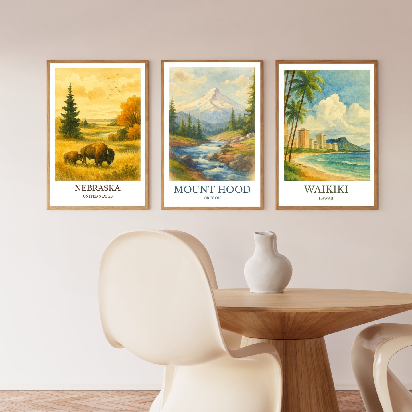 Mount Hood, Watercolor design poster, Oregon Print, Mount Hood Wall Art