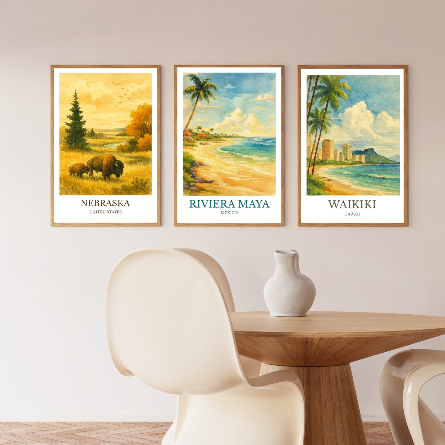 Riviera Maya, Watercolor design poster, Mexico Print, Riviera Maya Wall Art