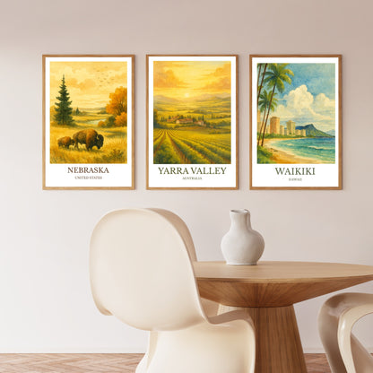 Yarra Valley, Watercolor design poster, Australia Print, Yarra Valley Wall Art