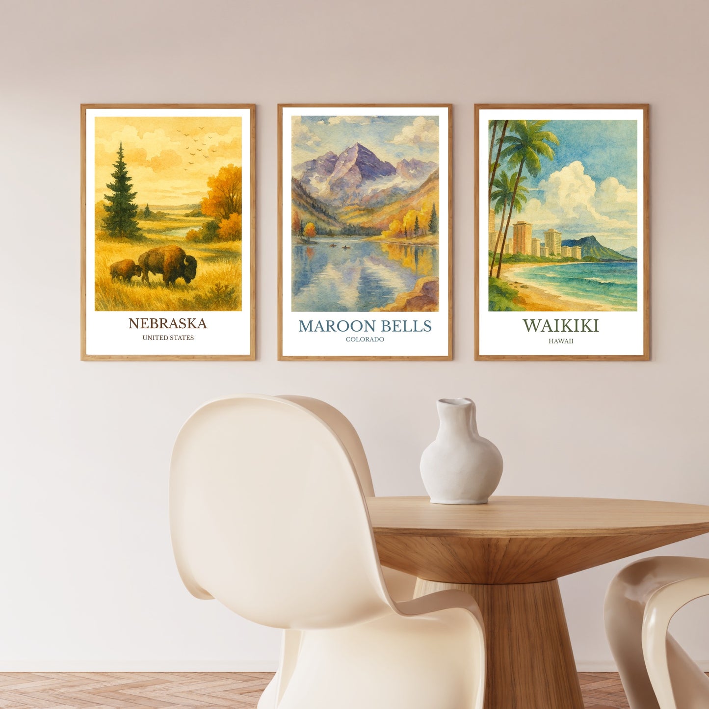 Maroon Bells, Watercolor design poster, Colorado Print, Maroon Bells Wall Art