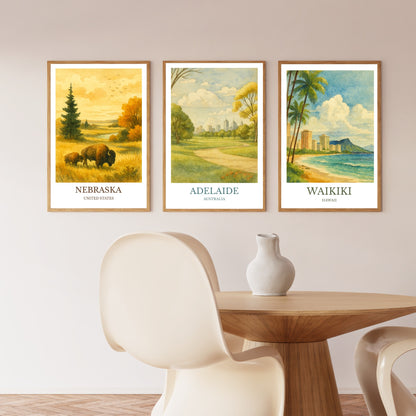 Adelaide, Watercolor design poster, Australia Print, Adelaide Wall Art