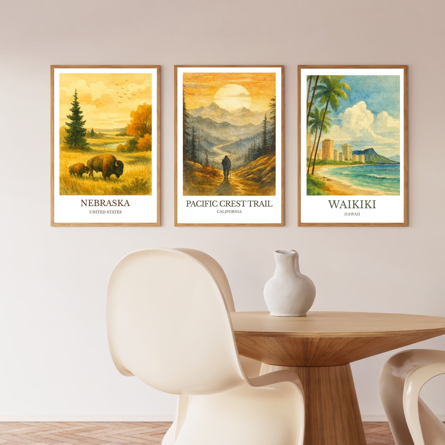 Pacific Crest Trail, Watercolor design poster, California Print, Pacific Crest Trail Wall Art