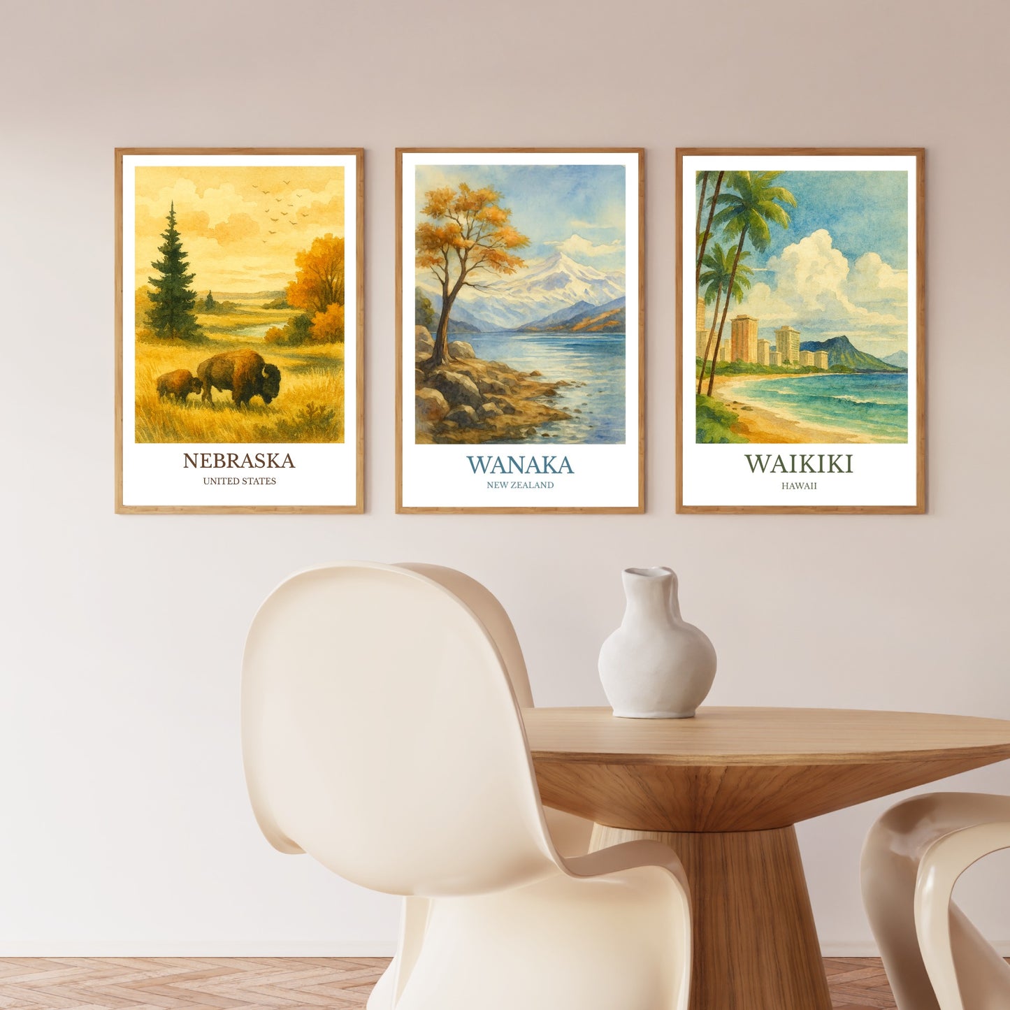 Wanaka, Watercolor design poster, New Zealand Print, Wanaka Wall Art