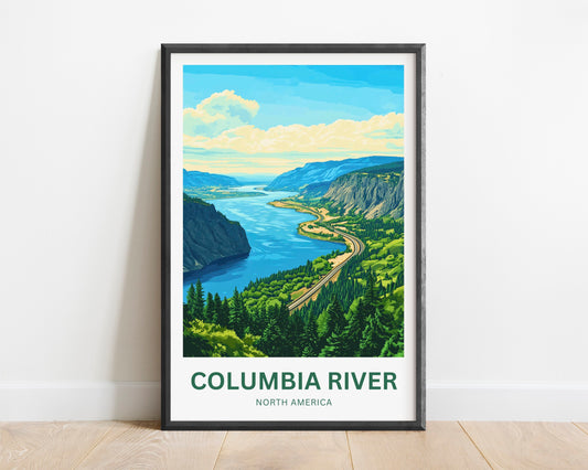 Columbia River Travel Poster- Wonders of the Columbia Gorge