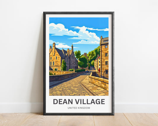 Dean Village Travel Poster - Beautiful Atmosphere View