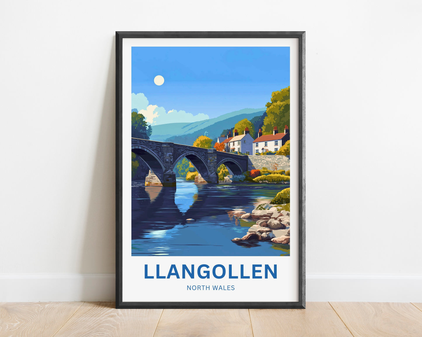 Llangollen Travel Poster - River & Bridgescape