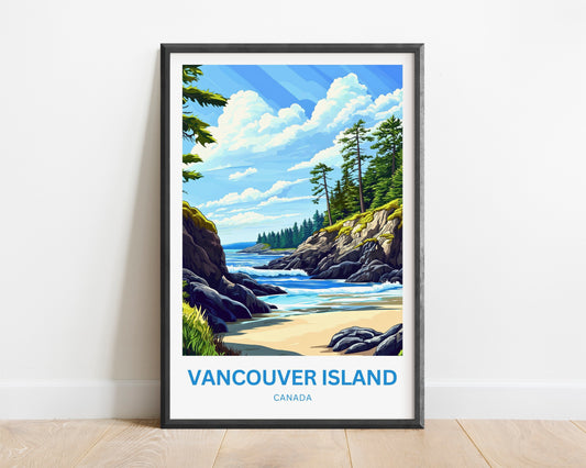 Vancouver Island Travel Poster - Wild Shores and Whispering Trees