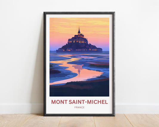 Mont Saint-Michel Travel Poster - French Heritage by the Sea