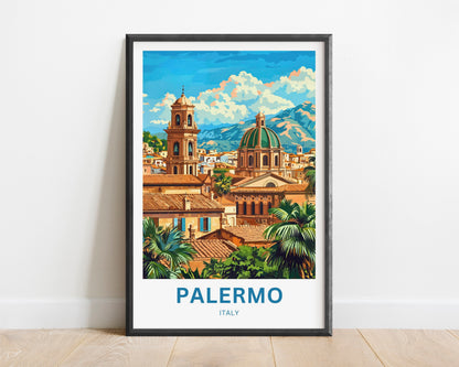 Palermo Travel Poster- Mediterranean Mosaic