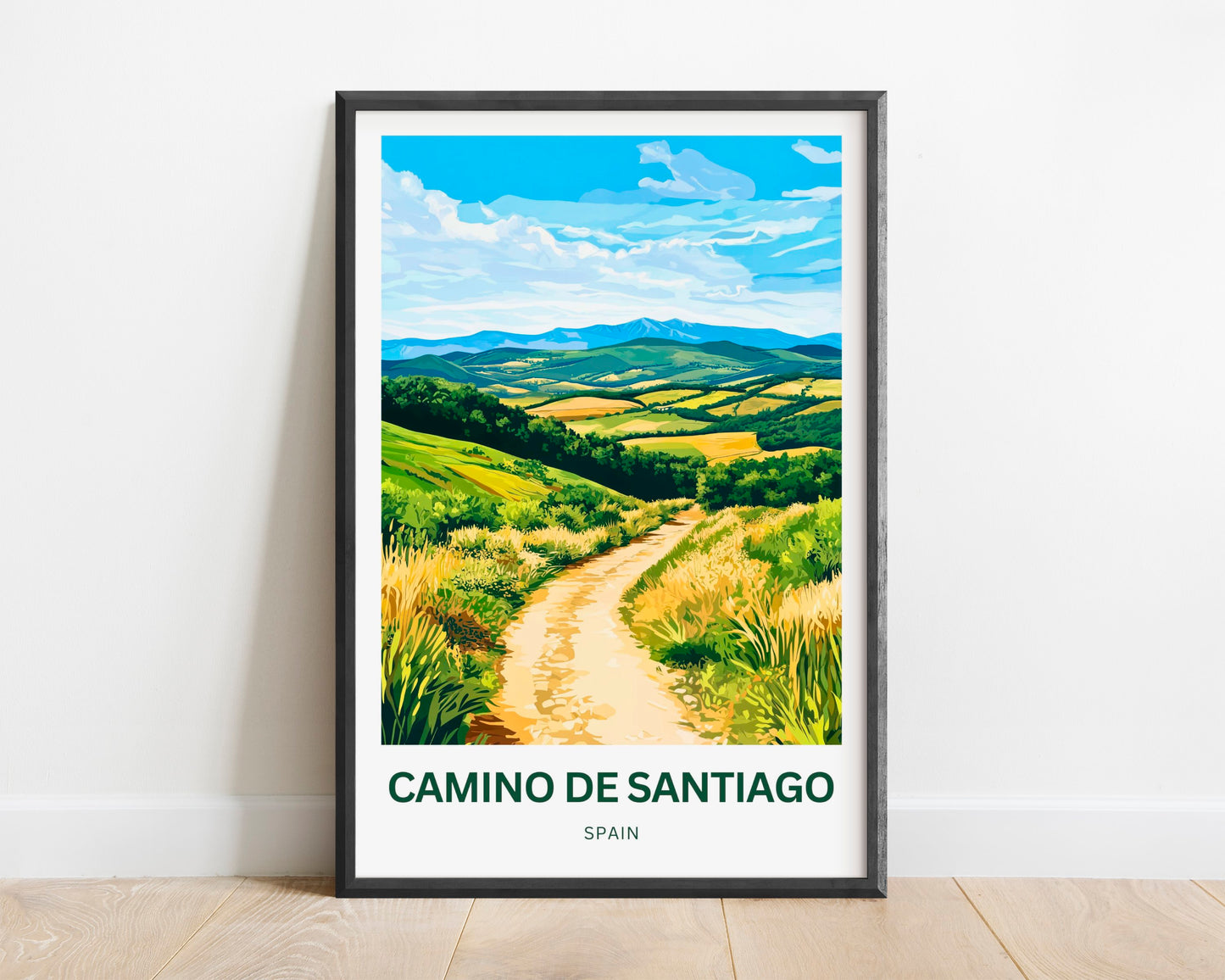 Camino de Santiago Travel Poster - Scenic Trail Views of the Camino