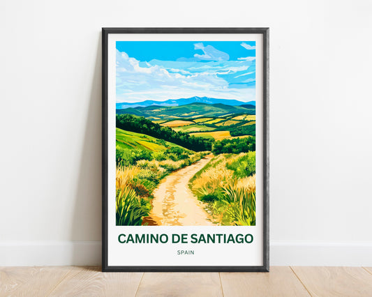 Camino de Santiago Travel Poster - Scenic Trail Views of the Camino