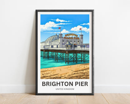 Brighton Pier Travel Poster - Vibrant Seaside Life
