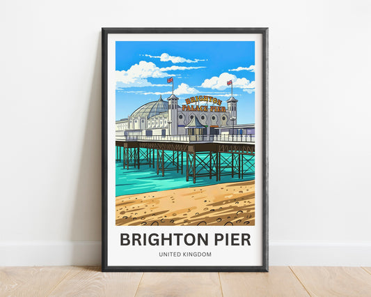 Brighton Pier Travel Poster - Vibrant Seaside Life