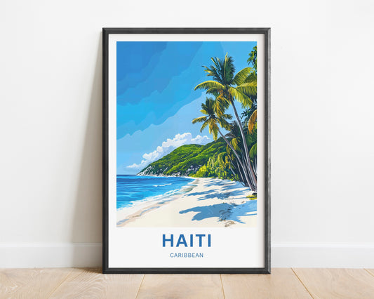 Haiti Travel Poster - Caribbean Beach