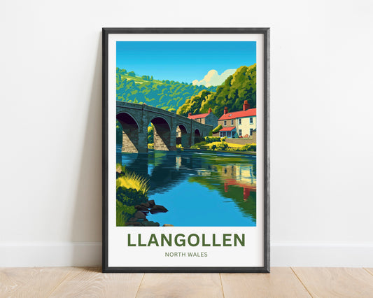 Llangollen Travel Poster - North Wales Bridge Over the Dee