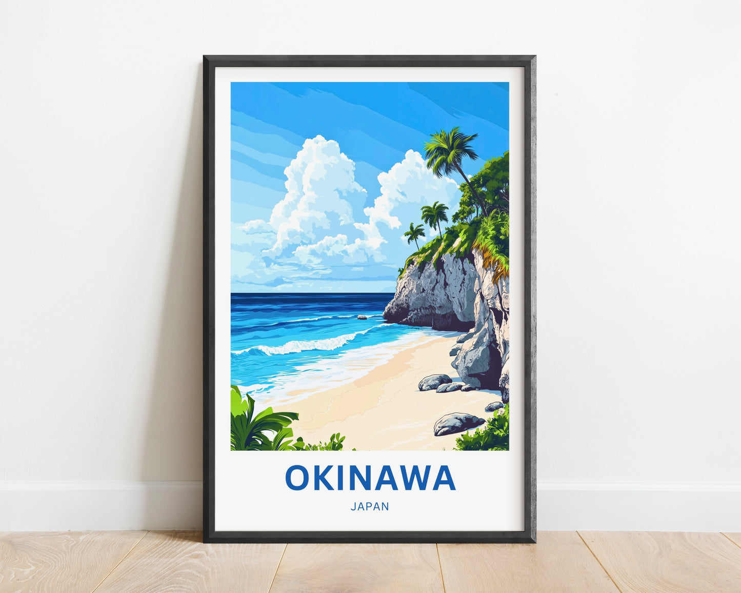 Okinawa Beach Travel Poster  - Japan Tropical Paradise