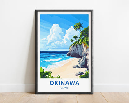 Okinawa Beach Travel Poster  - Japan Tropical Paradise