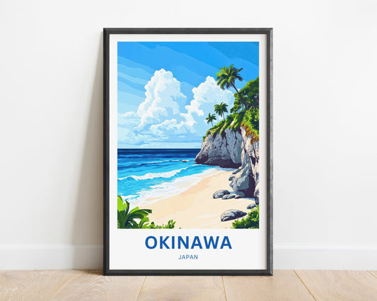 Okinawa Beach Travel Poster  - Japan Tropical Paradise