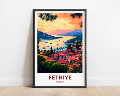 Fethiye Travel Poster - Captivating Harbor View in Turkey