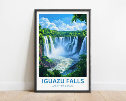 Iguazu Falls Travel Poster - Argentina's Captivating Waterfalls