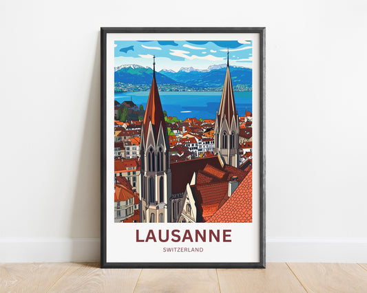 Lausanne Travel Poster- Switzerland