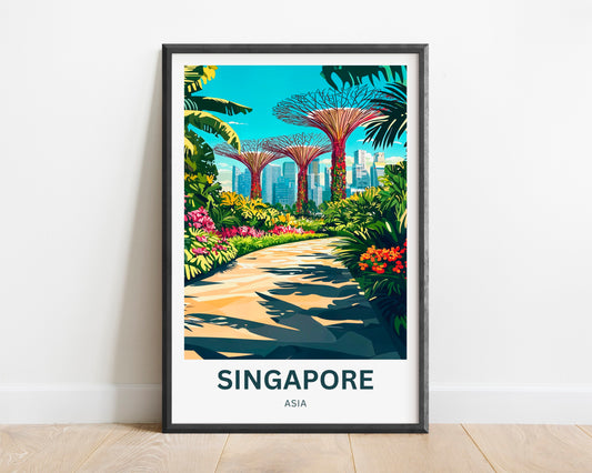 Singapore Travel Poster - The Garden by the Bay