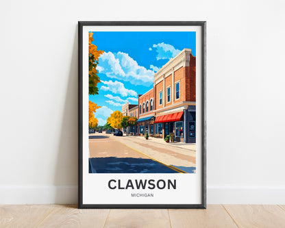 Clawson Travel Poster - City in Michigan