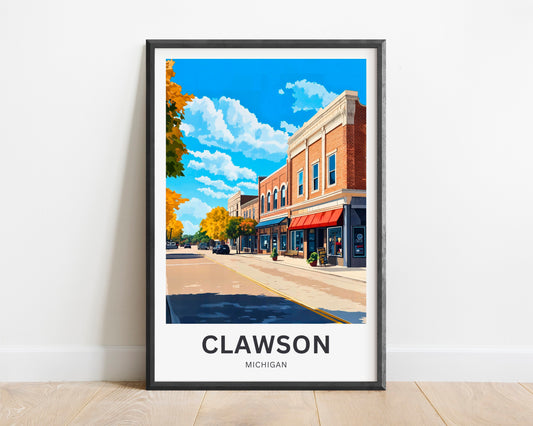 Clawson Travel Poster - City in Michigan
