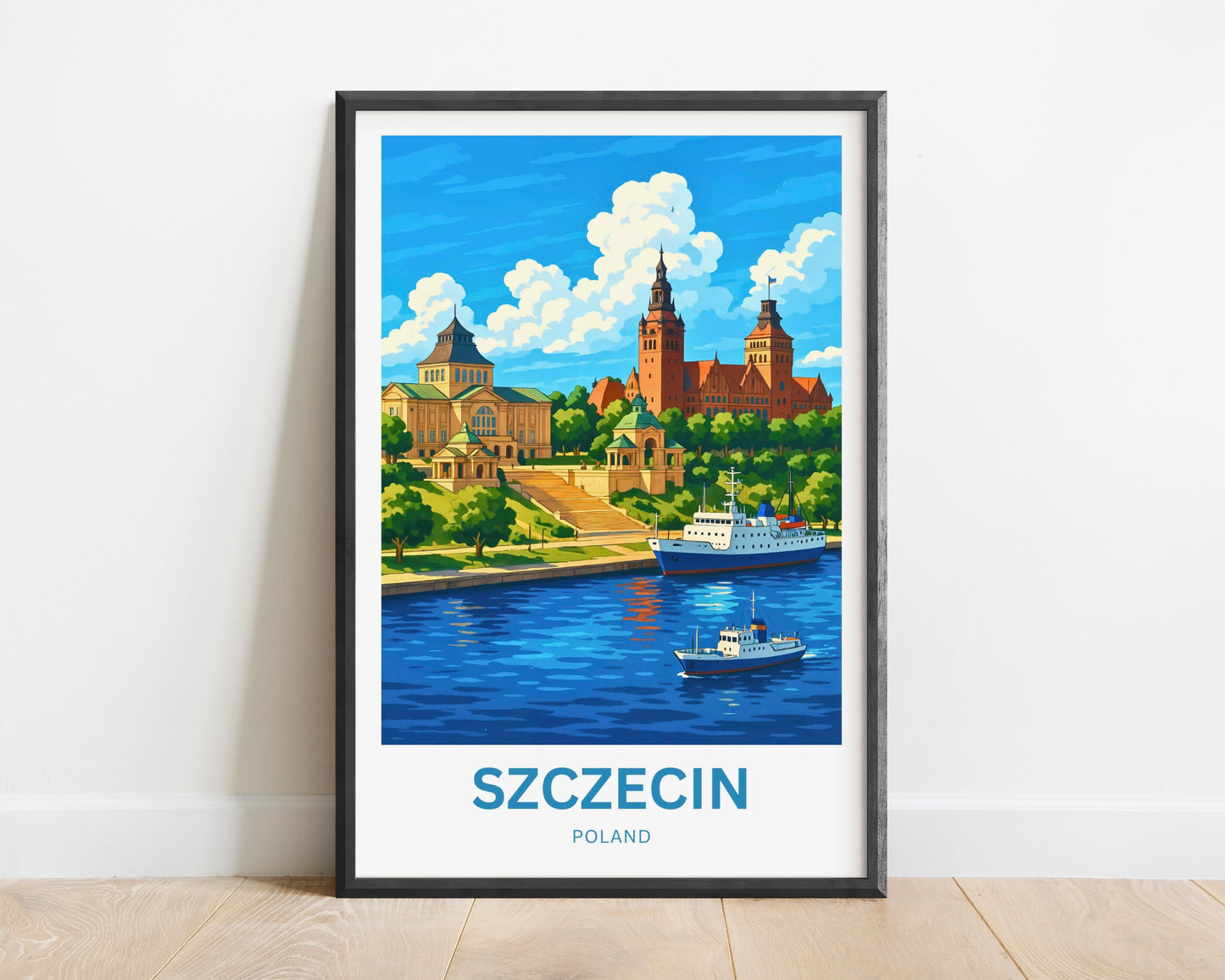 Szczecin Travel Poster -  Where the River Meets the City