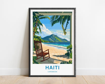 Haiti Travel Poster - Golden Dunes & Azure Seas