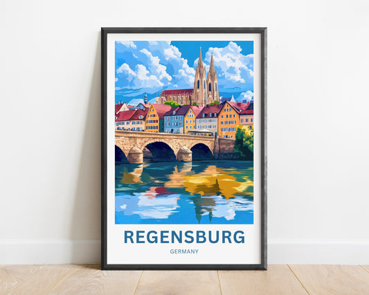 Regensburg Travel Poster -  Heart of Bavaria