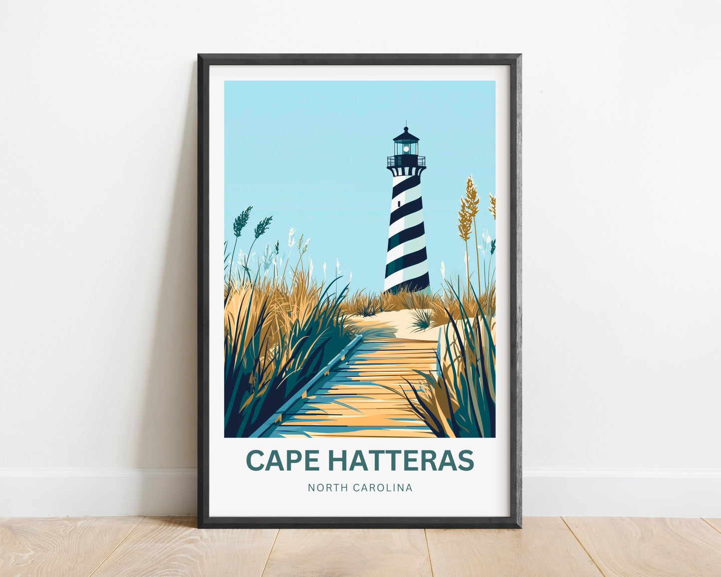 Cape Hatterras Travel Poster - Vibrant Coastal Wildlife