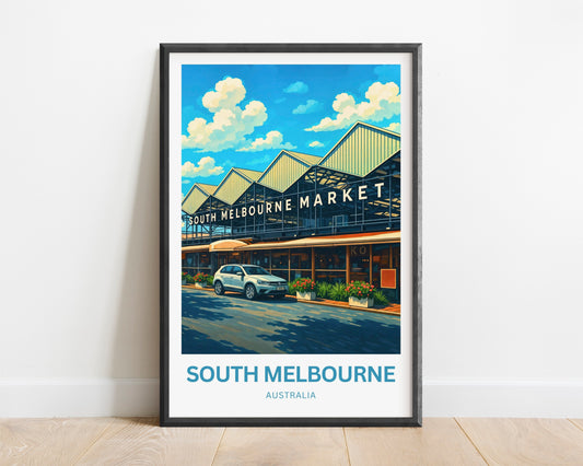 South Melbourne Market Travel Poster  - Australia