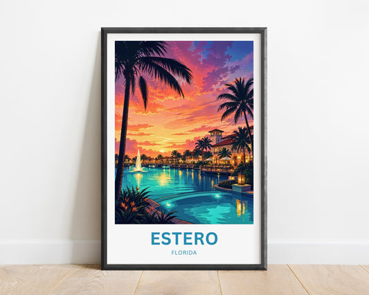 Estero Travel Poster - Florida Paradise Found