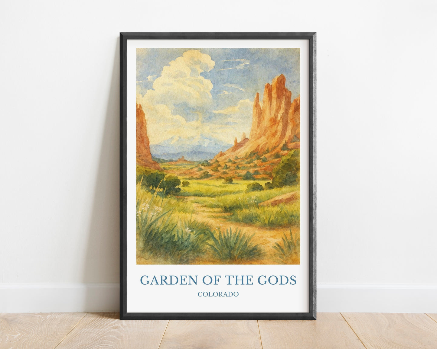 Garden of the Gods, Watercolor design poster, Colorado Print, Garden of the Gods Wall Art