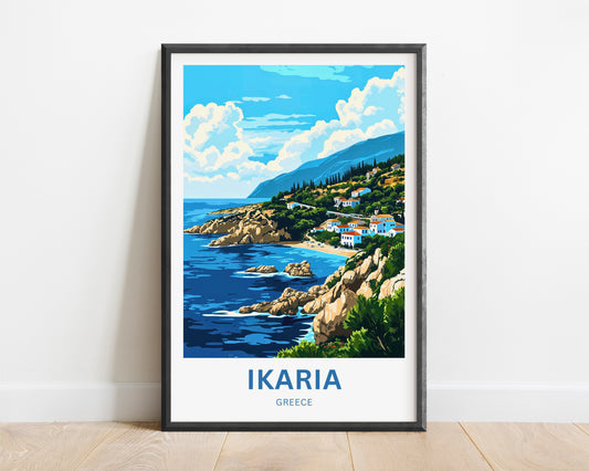 Ikaria Beach Travel Poster  - Greece