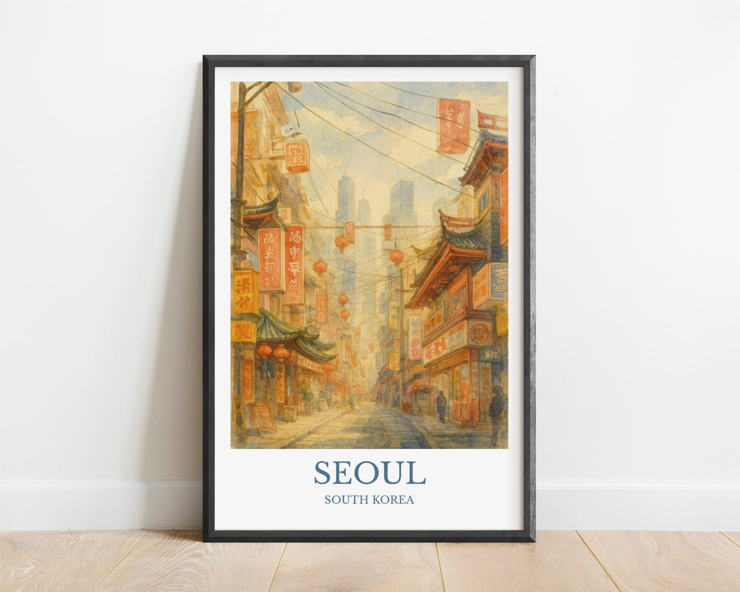 Captivating Seoul, Watercolor design poster, South Korea  Print, Seoul Wall Art