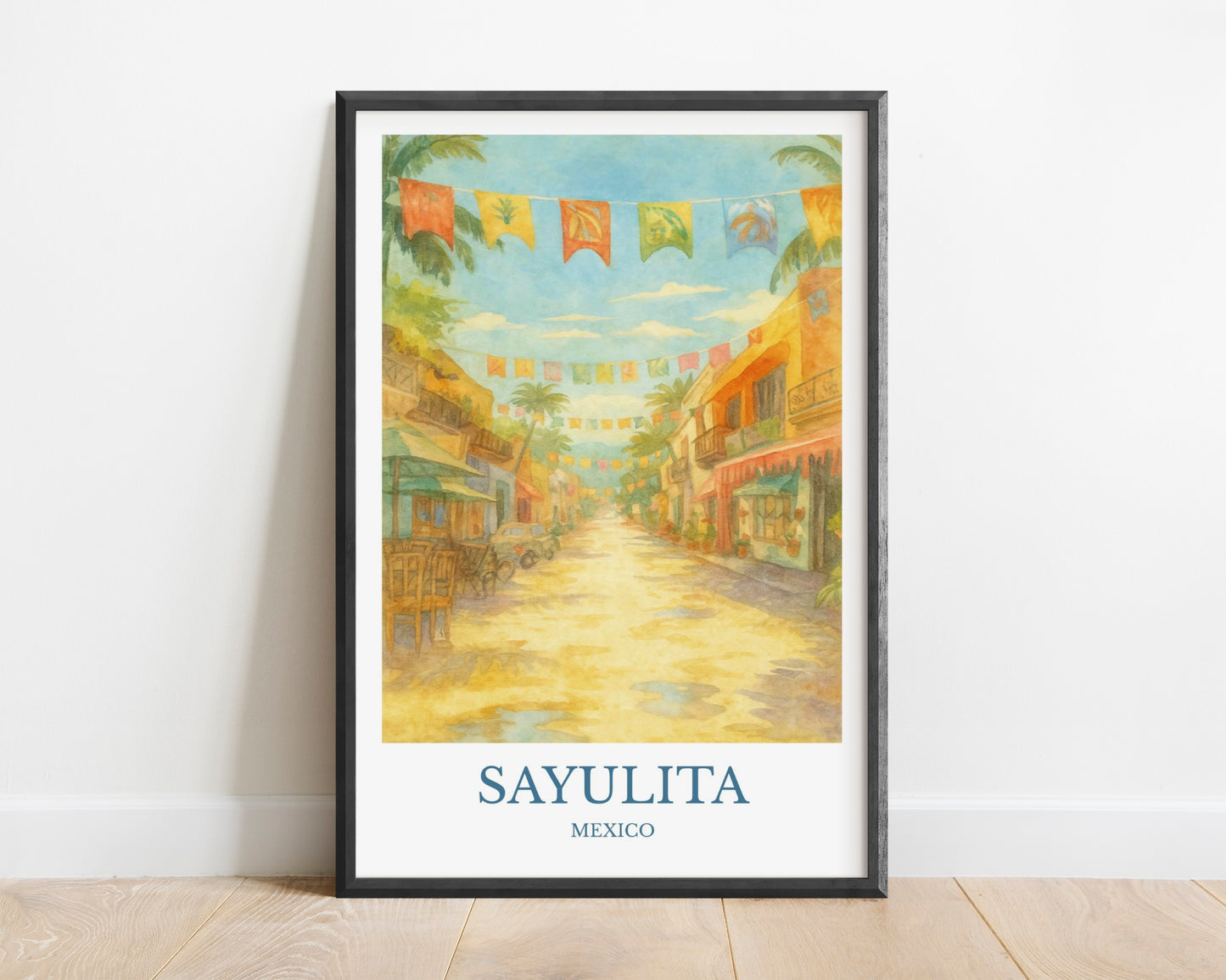 Sayulita, Watercolor design poster, Mexico Print, Sayulita Wall Art