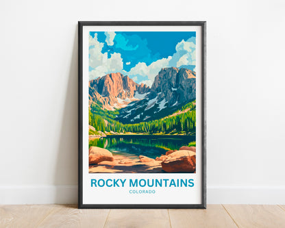 Rocky Mountains Travel Poster - Beautiful Mountain Views and Wilderness