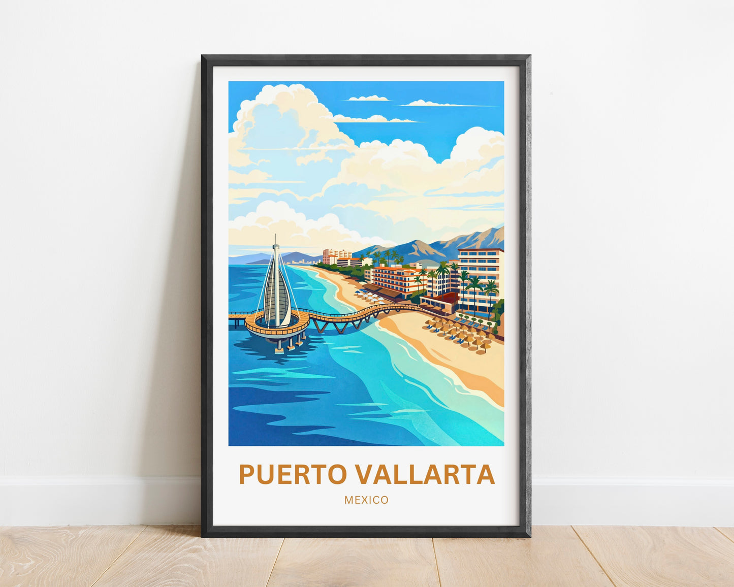 Puerto Vallarta  Travel Poster - by the Sea